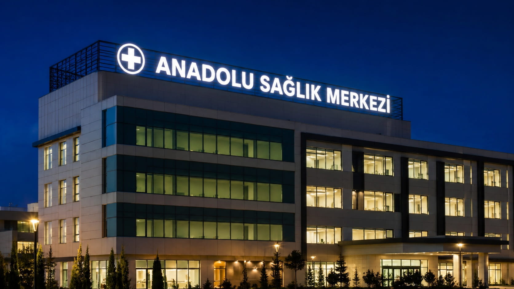 Hastane çatı tabelası kompozit zeminli tabela