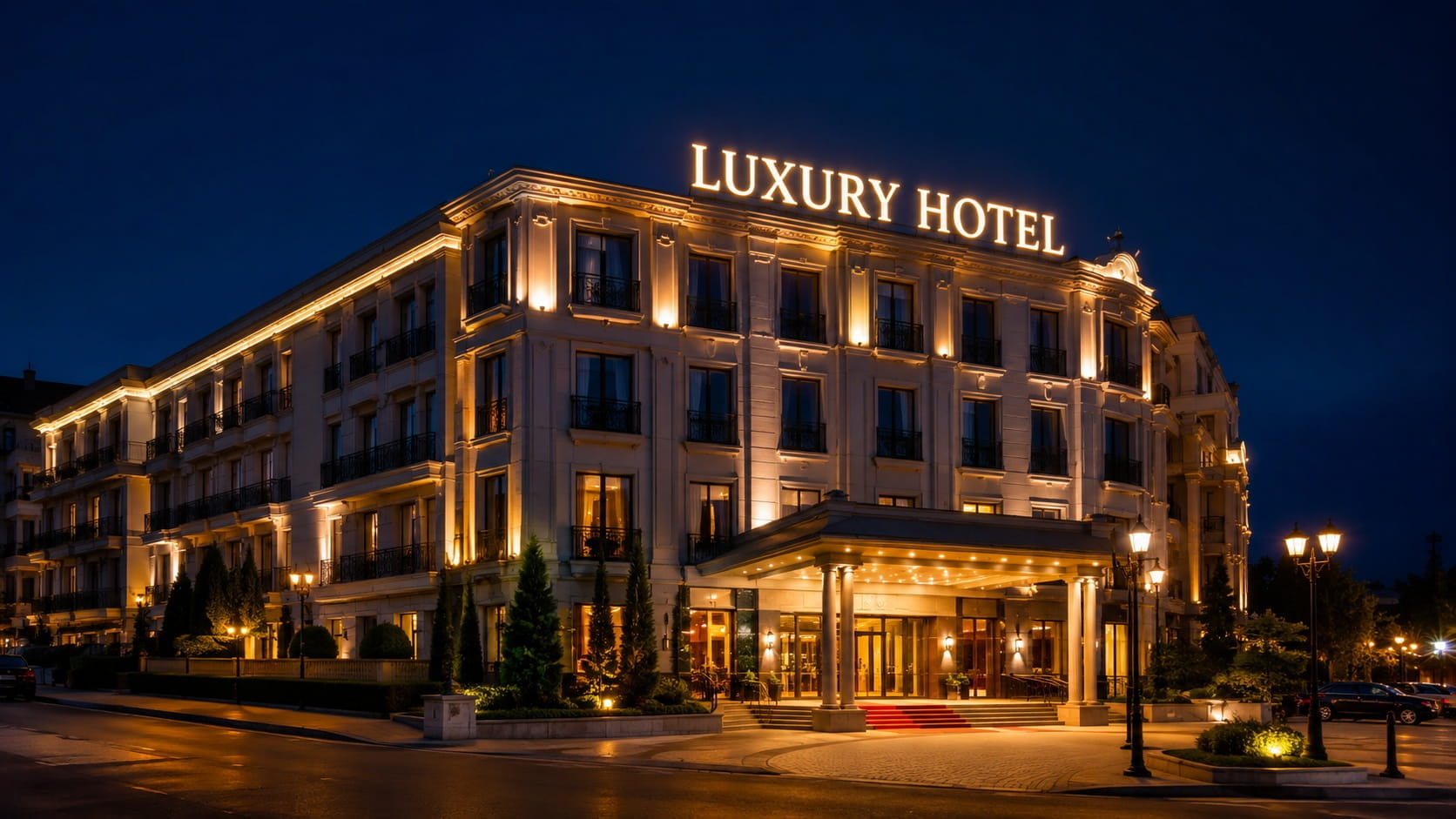 Otel çatı tabelası ışıklı tabela